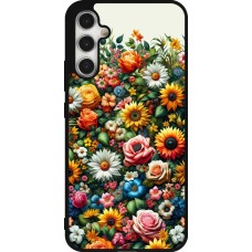 Samsung Galaxy A34 5G Case Hülle - Silikon schwarz Sommer Blumenmuster