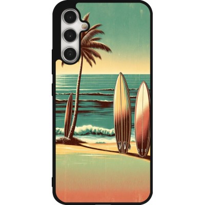 Coque Samsung Galaxy A34 5G - Silicone rigide noir Surf Paradise