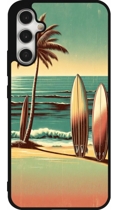 Samsung Galaxy A34 5G Case Hülle - Silikon schwarz Surf Paradise