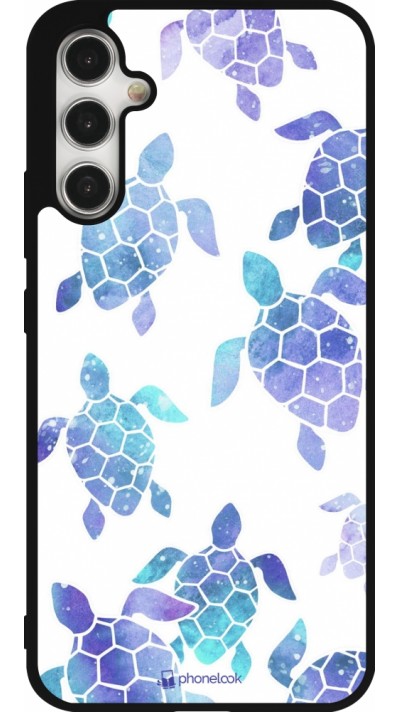 Coque Samsung Galaxy A34 5G - Silicone rigide noir Turtles pattern watercolor