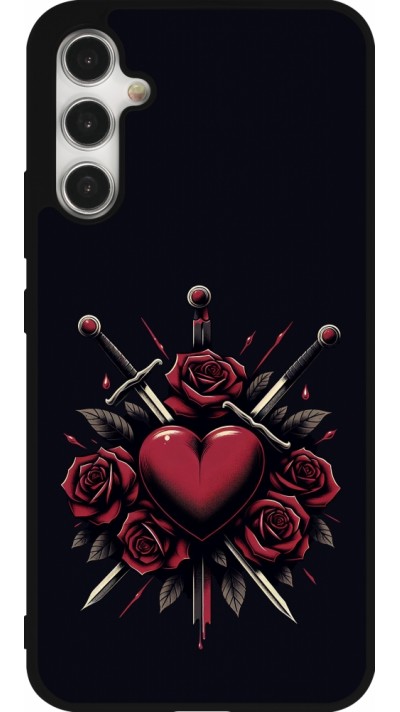 Coque Samsung Galaxy A34 5G - Silicone rigide noir Valentine 2024 gothic love