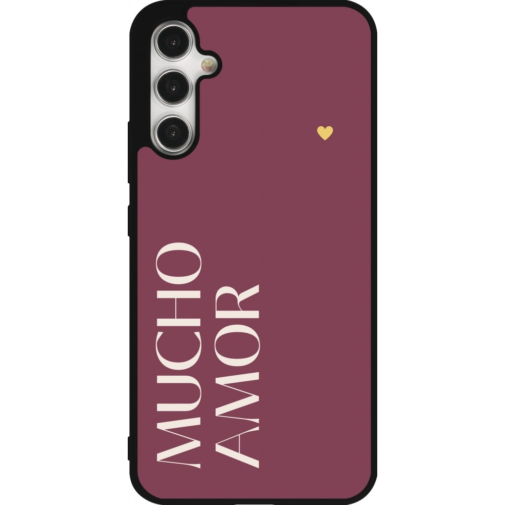 Samsung Galaxy A34 5G Case Hülle - Silikon schwarz Valentine 2024 mucho amor rosado