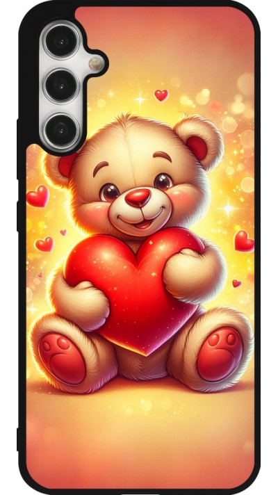 Coque Samsung Galaxy A34 5G - Silicone rigide noir Valentine 2024 Teddy love