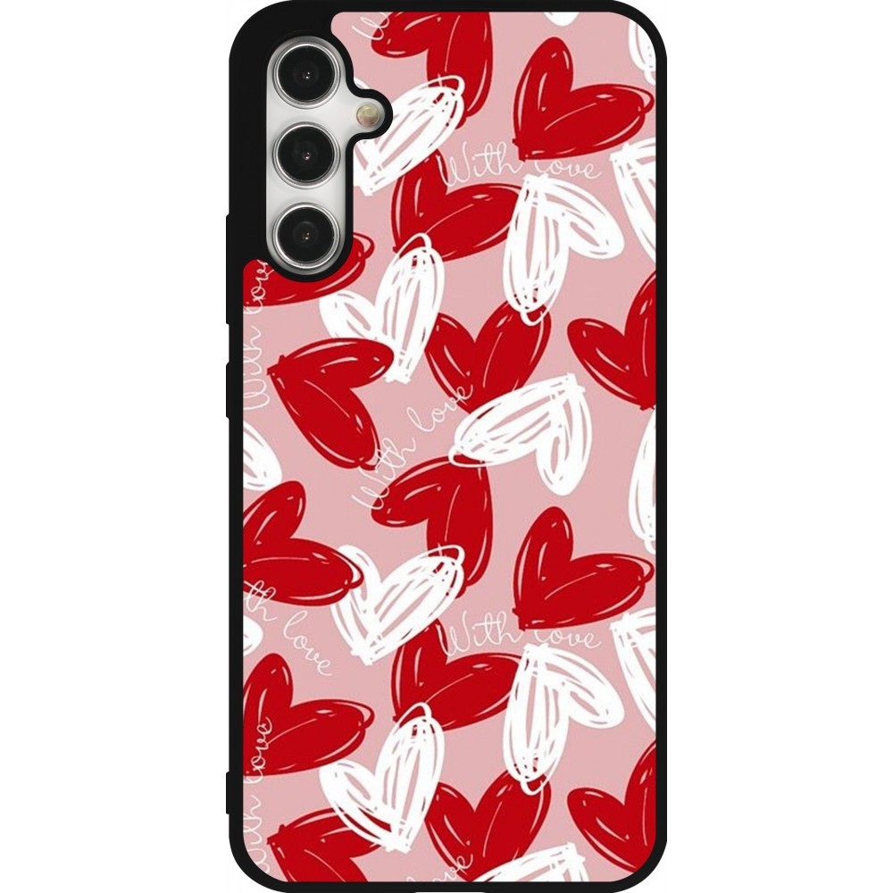 Samsung Galaxy A34 5G Case Hülle - Silikon schwarz Valentine 2024 with love heart