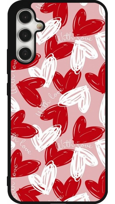 Coque Samsung Galaxy A34 5G - Silicone rigide noir Valentine 2024 with love heart