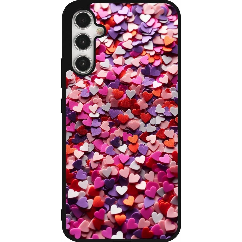 Coque Samsung Galaxy A34 5G - Silicone rigide noir Valentine 2025 Confetti