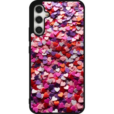 Coque Samsung Galaxy A34 5G - Silicone rigide noir Valentine 2025 Confetti
