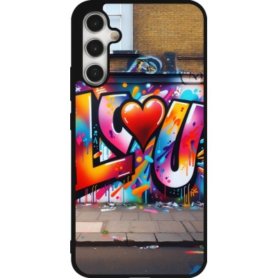 Coque Samsung Galaxy A34 5G - Silicone rigide noir Valentine 2025 Love U Tag
