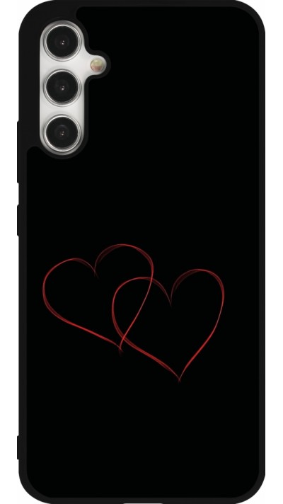 Coque Samsung Galaxy A34 5G - Silicone rigide noir Valentine 2023 attached heart