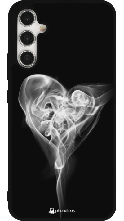 Coque Samsung Galaxy A34 5G - Silicone rigide noir Valentine 2022 Black Smoke