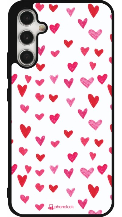 Coque Samsung Galaxy A34 5G - Silicone rigide noir Valentine 2022 Many pink hearts