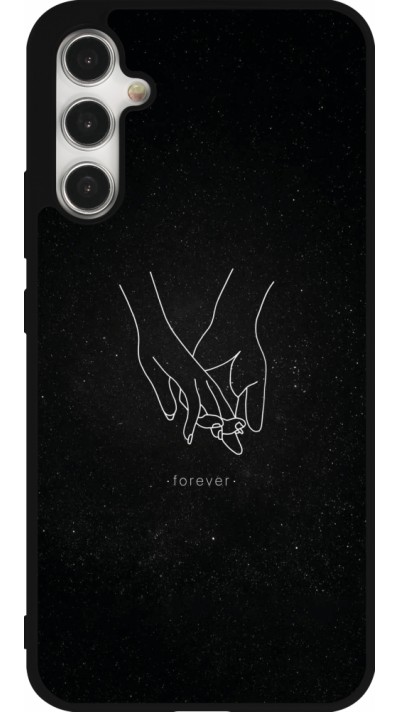 Coque Samsung Galaxy A34 5G - Silicone rigide noir Valentine 2023 hands forever