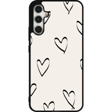 Coque Samsung Galaxy A34 5G - Silicone rigide noir Valentine 2023 minimalist hearts