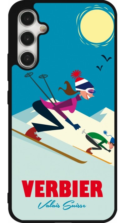 Coque Samsung Galaxy A34 5G - Silicone rigide noir Verbier Ski Downhill