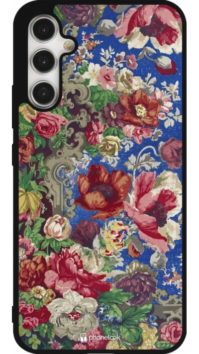 Coque Samsung Galaxy A34 5G - Silicone rigide noir Vintage Art Flowers