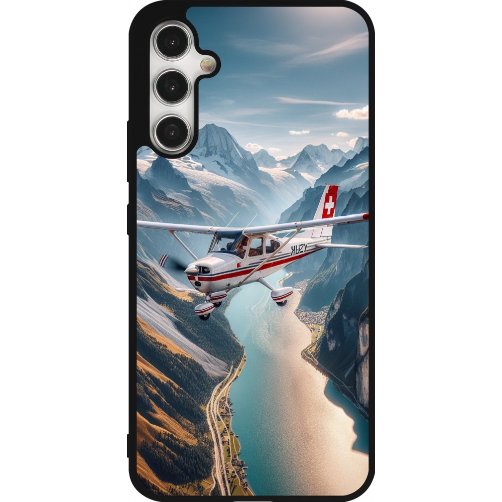 Samsung Galaxy A34 5G Case Hülle - Silikon schwarz Schweizer Alpenflug