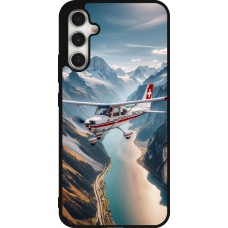 Samsung Galaxy A34 5G Case Hülle - Silikon schwarz Schweizer Alpenflug