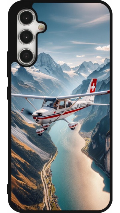 Samsung Galaxy A34 5G Case Hülle - Silikon schwarz Schweizer Alpenflug