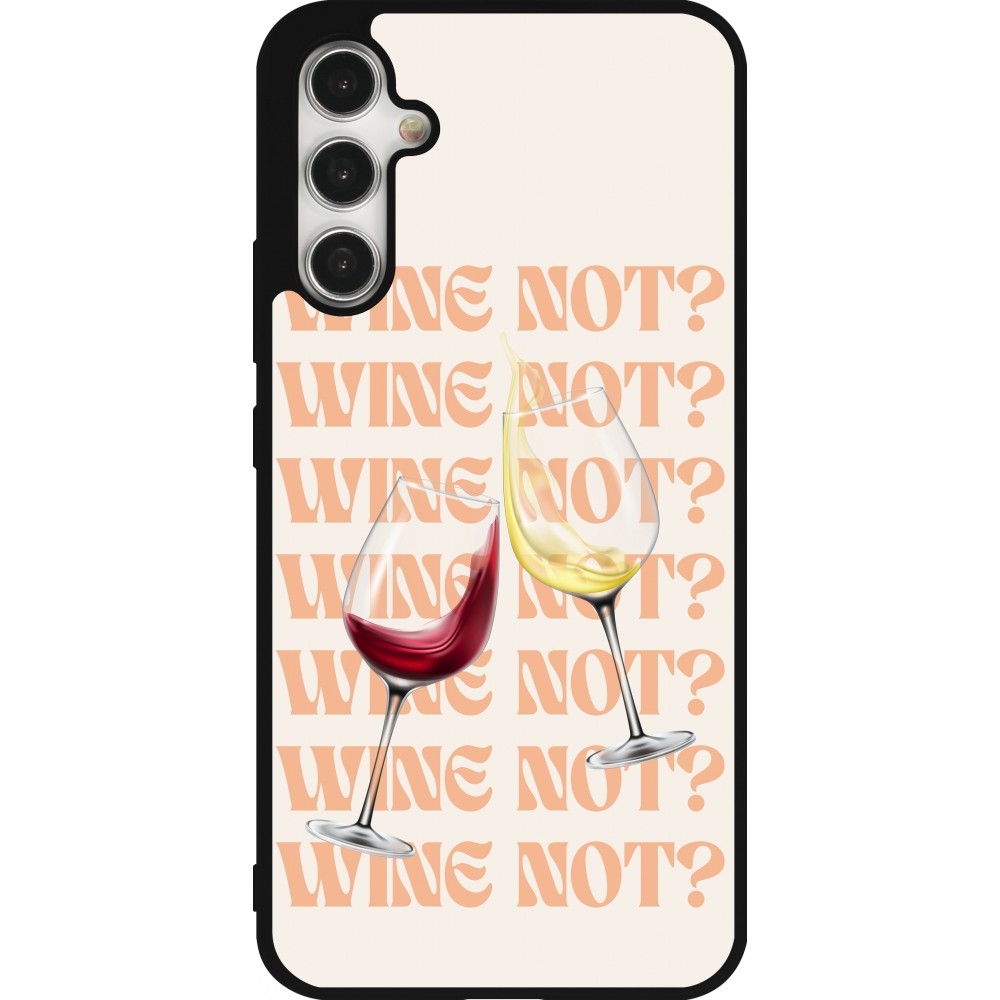 Coque Samsung Galaxy A34 5G - Silicone rigide noir Wine not