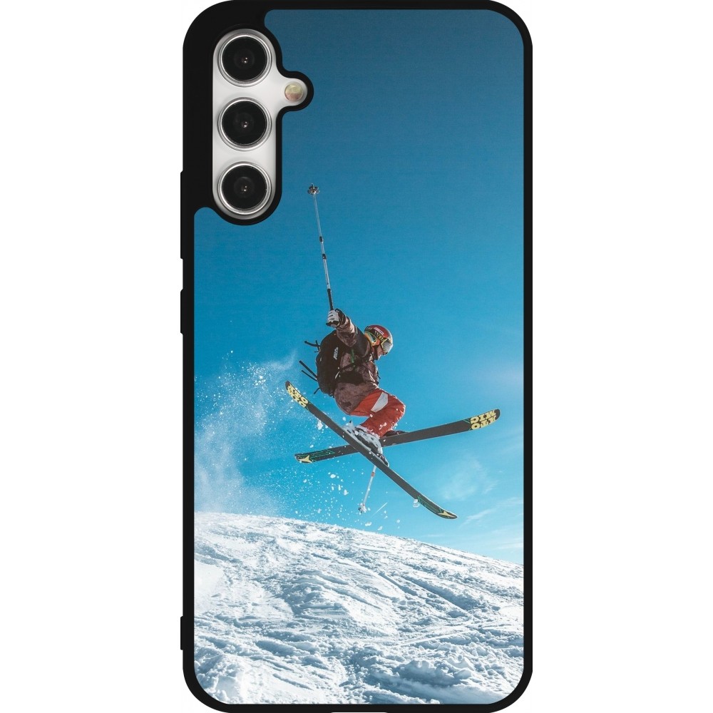 Coque Samsung Galaxy A34 5G - Silicone rigide noir Winter 22 Ski Jump