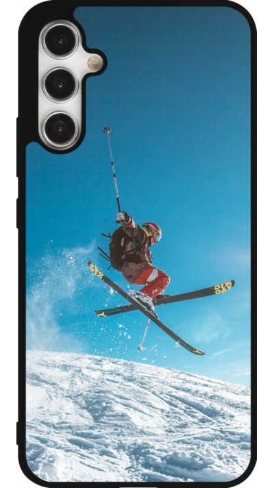 Coque Samsung Galaxy A34 5G - Silicone rigide noir Winter 22 Ski Jump