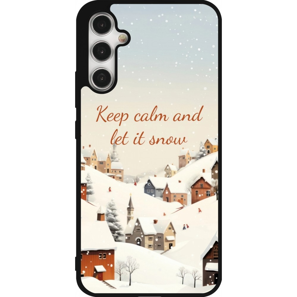 Samsung Galaxy A34 5G Case Hülle - Silikon schwarz Winter 25 Winter Keep calm and let it snow