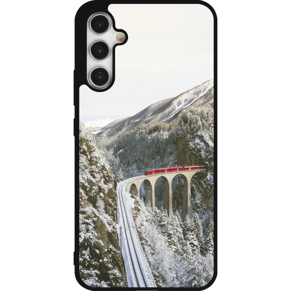 Samsung Galaxy A34 5G Case Hülle - Silikon schwarz Winter 25 Winter polar express