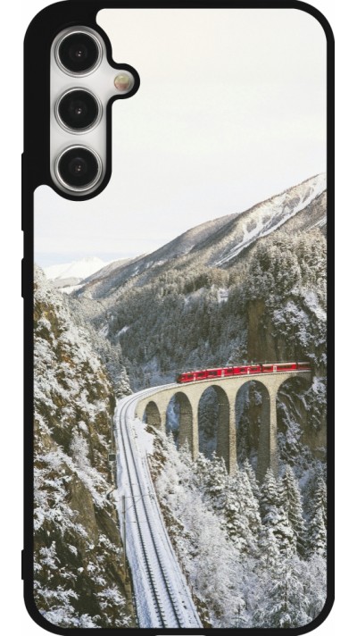 Samsung Galaxy A34 5G Case Hülle - Silikon schwarz Winter 25 Winter polar express