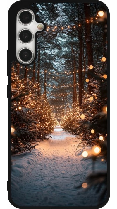 Samsung Galaxy A34 5G Case Hülle - Silikon schwarz Winter 25 Winter snowy road