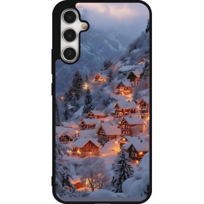Samsung Galaxy A34 5G Case Hülle - Silikon schwarz Winter 25 Winter snowy village