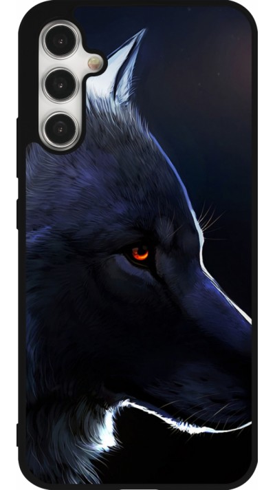 Coque Samsung Galaxy A34 5G - Silicone rigide noir Wolf Shape