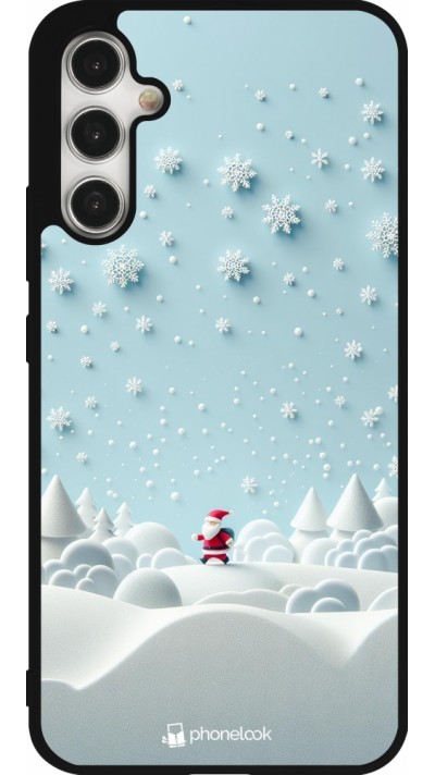 Coque Samsung Galaxy A34 5G - Silicone rigide noir Noël 2023 Petit Père Flocon
