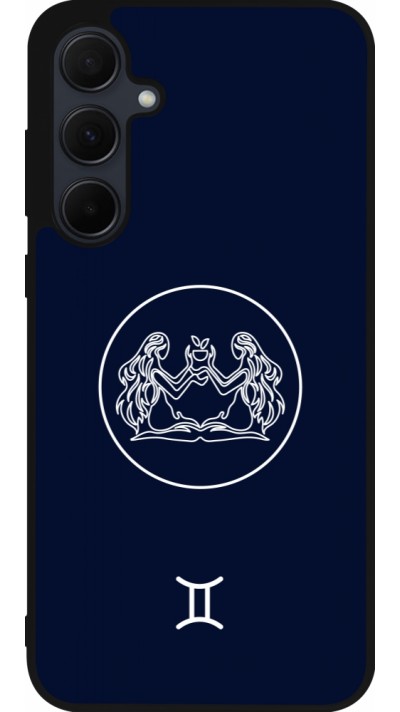 Coque Samsung Galaxy A35 5G - Silicone rigide noir Astrologie Gémeaux