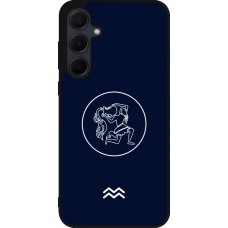 Coque Samsung Galaxy A35 5G - Silicone rigide noir Astrologie Verseau