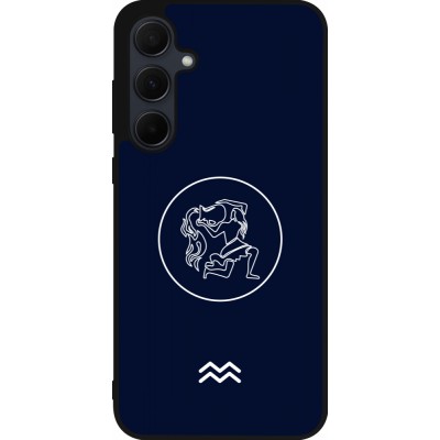 Coque Samsung Galaxy A35 5G - Silicone rigide noir Astrologie Verseau