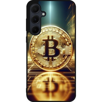 Samsung Galaxy A35 5G Case Hülle - Silikon schwarz Bitcoin Stehen