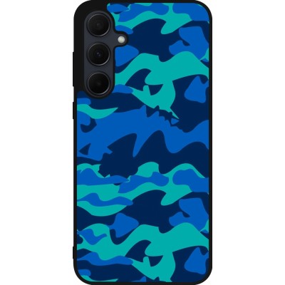 Samsung Galaxy A35 5G Case Hülle - Silikon schwarz Camo Blue