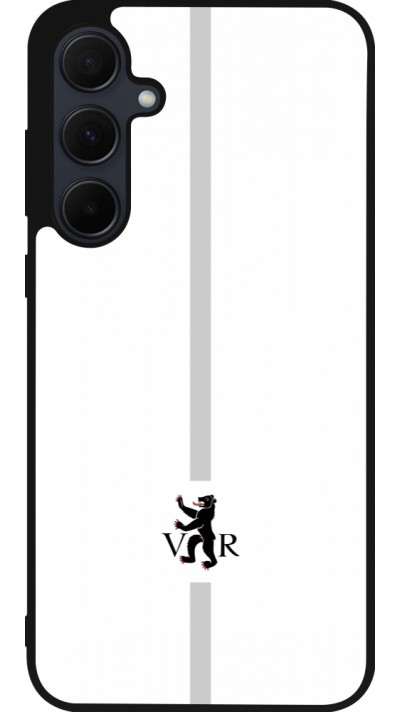 Coque Samsung Galaxy A35 5G - Silicone rigide noir Canton AR blanc