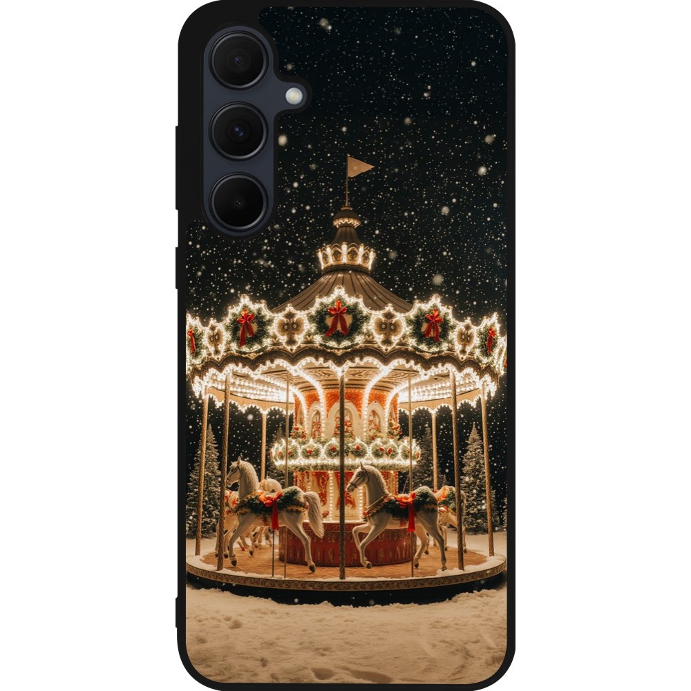 Coque Samsung Galaxy A35 5G - Silicone rigide noir Christmas 25 Carousel