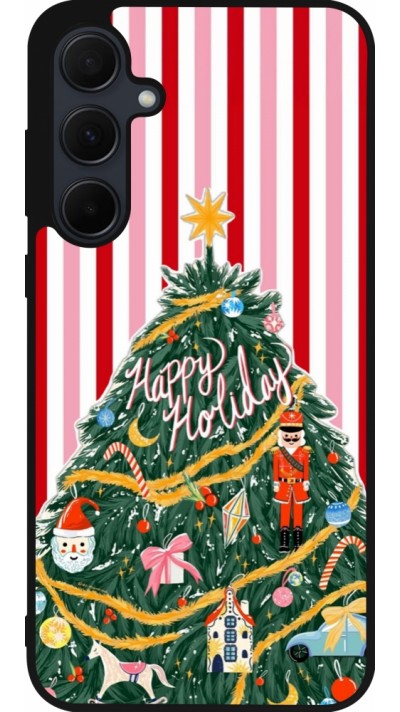 Coque Samsung Galaxy A35 5G - Silicone rigide noir Christmas 25 Happy Holiday