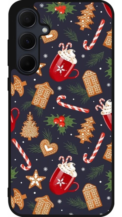 Coque Samsung Galaxy A35 5G - Silicone rigide noir Christmas 25 Pattern Gingerbread House