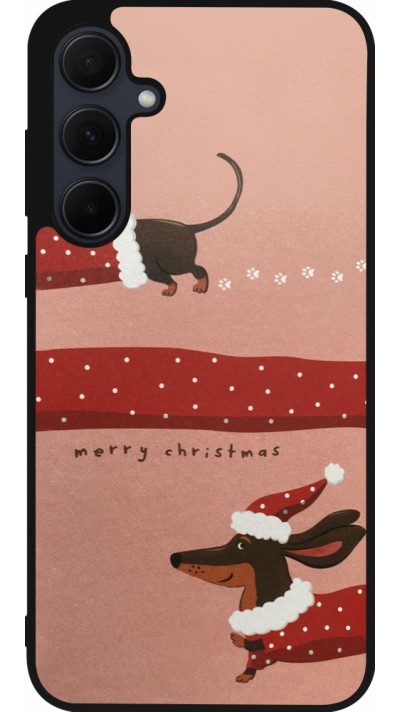 Coque Samsung Galaxy A35 5G - Silicone rigide noir Christmas 25 Teckel Merry Xmas