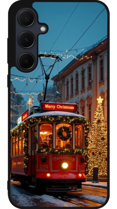 Coque Samsung Galaxy A35 5G - Silicone rigide noir Christmas 25 Xmas Train