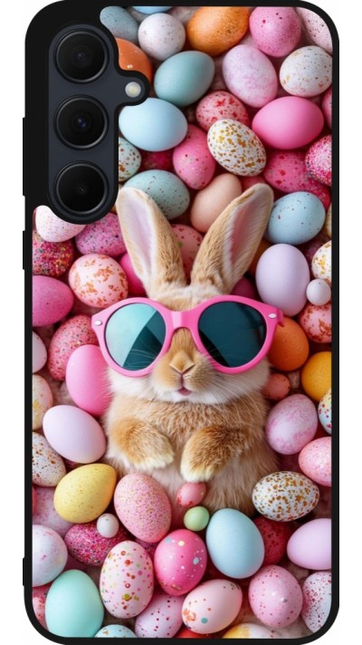 Coque Samsung Galaxy A35 5G - Silicone rigide noir Easter 2026 Rabbit fun