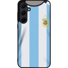 Coque Samsung Galaxy A35 5G - Silicone rigide noir Maillot de football Argentine 2022 personnalisable