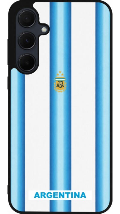 Coque Samsung Galaxy A35 5G - Silicone rigide noir Maillot de football Argentine 2026 personnalisable