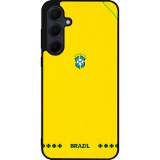 Coque Samsung Galaxy A35 5G - Silicone rigide noir Maillot de football Bresil 2026 personnalisable