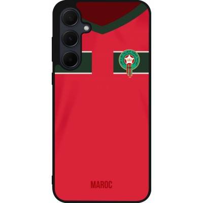 Samsung Galaxy A35 5G Case Hülle - Silikon schwarz Marokko 2022 personalisierbares Fussballtrikot