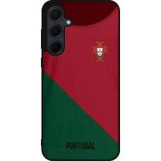 Coque Samsung Galaxy A35 5G - Silicone rigide noir Maillot de football Portugal 2022