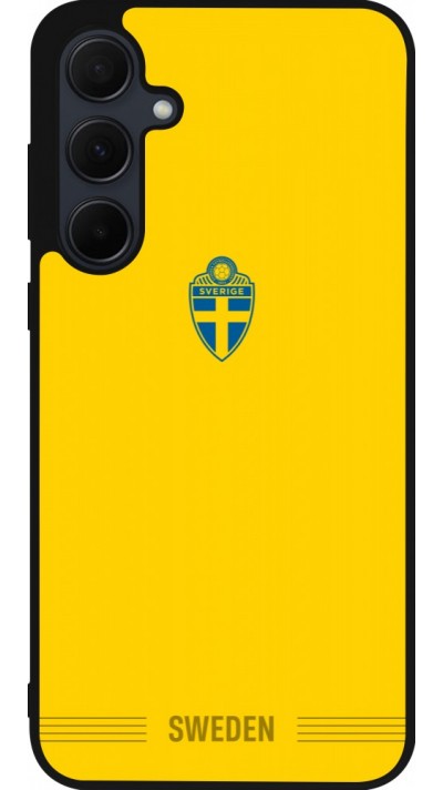 Coque Samsung Galaxy A35 5G - Silicone rigide noir Maillot de football Suède 2026 personnalisable